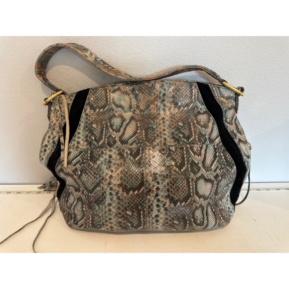 Aimee Kestenberg Purse Tuscany Snakeskin/Suede Hobo Bag Modern Designer MobWife - Picture 2 of 13